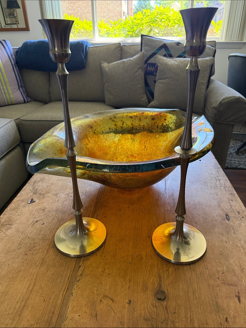 Zodax tall silver candle sticks